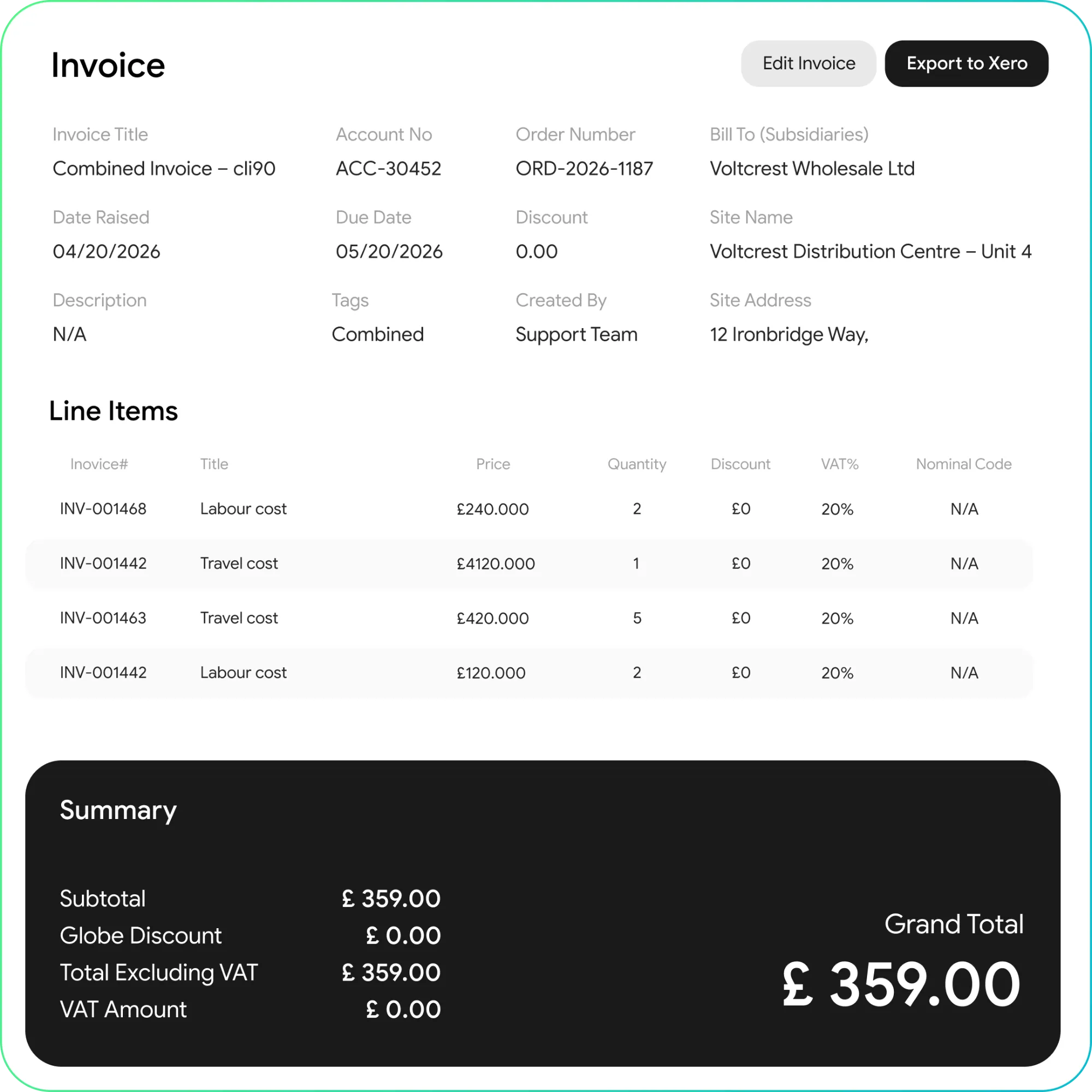 Build invoice-ready job packs automatically