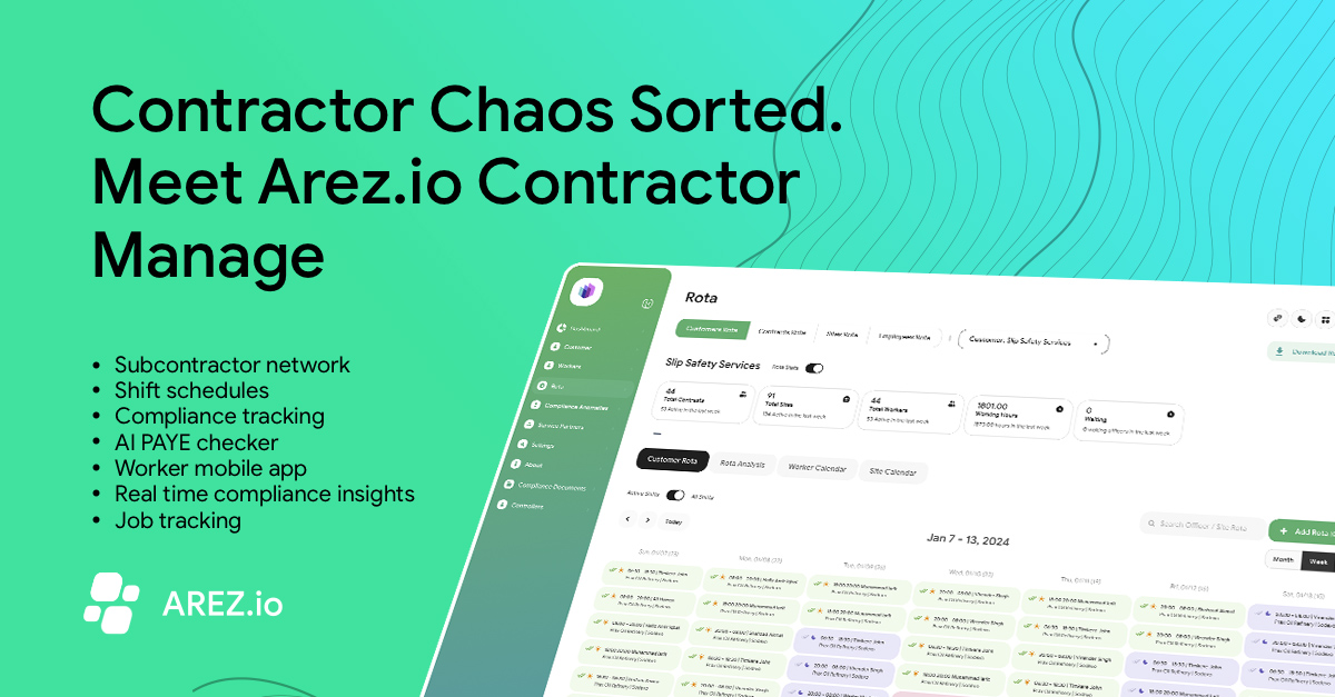 Contractor Chaos Sorted. Meet Arez.io Contractor Manager