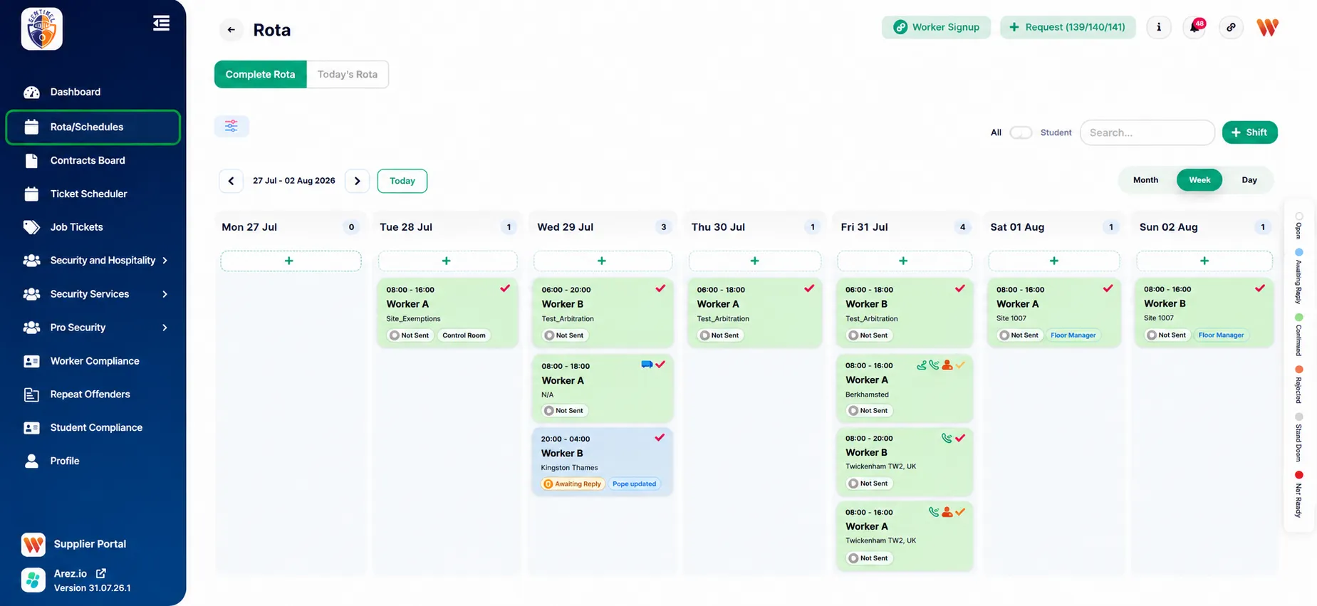 Add a Worker Rota as a Supplier and Service Partner