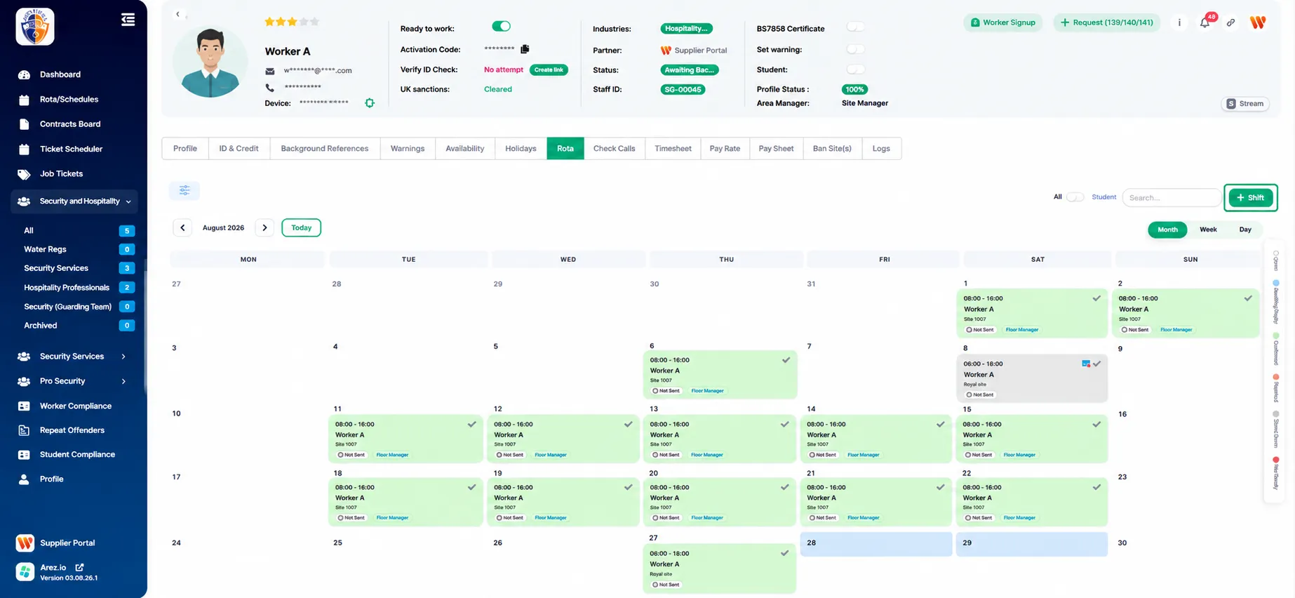 Select the Shift Dates