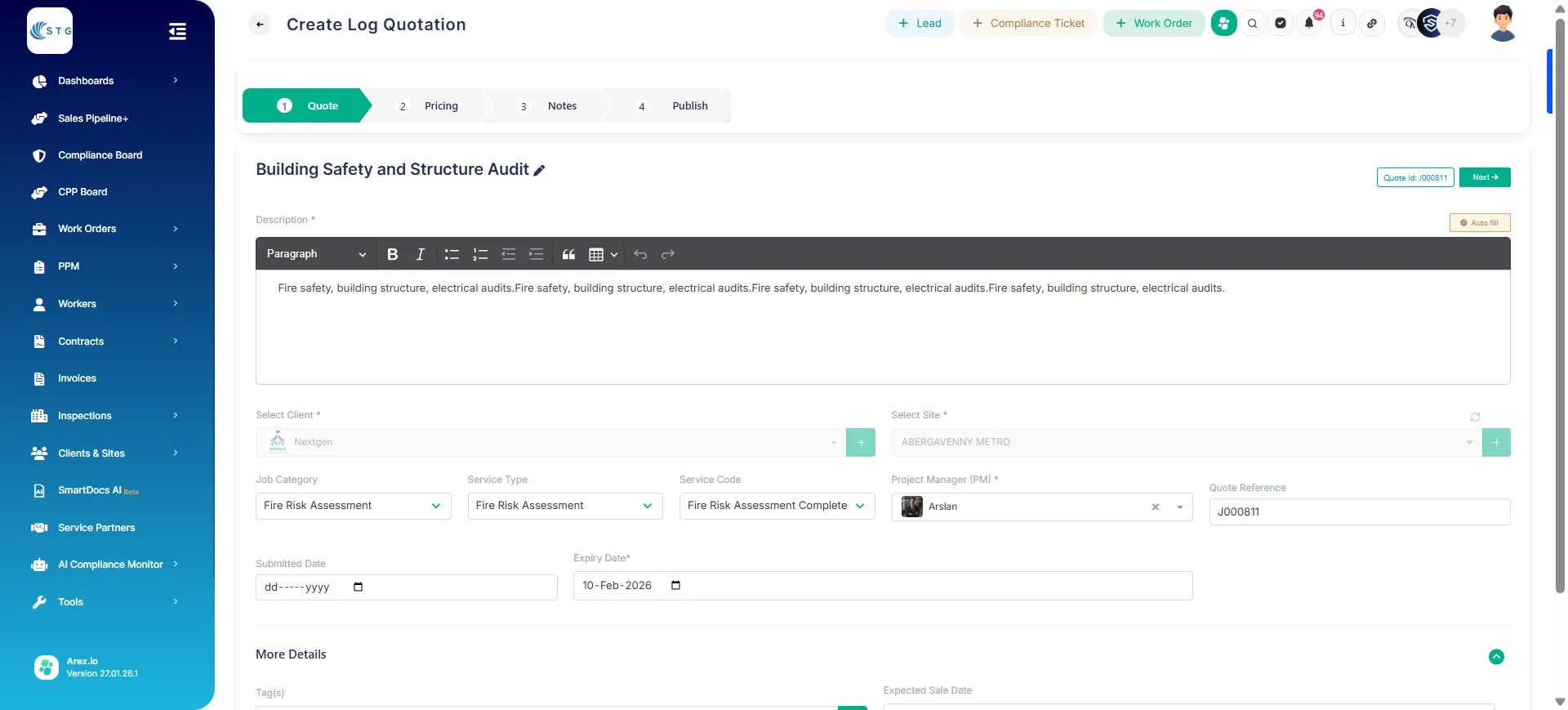 Create_a_Quotation_from_a_Job_02