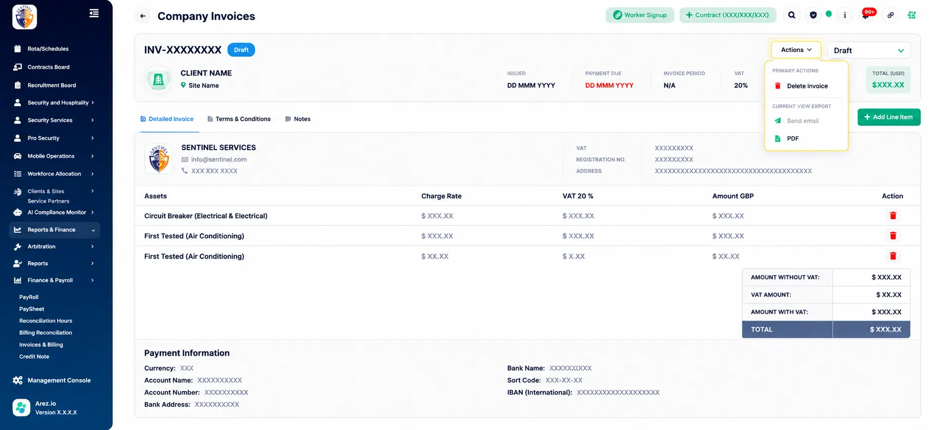 Use Delete invoice only where the invoice should be removed.