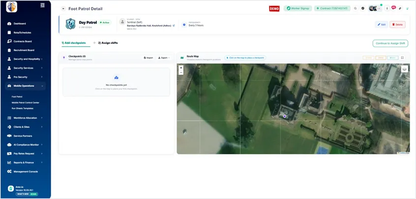 Title: Figure 6 - Description: Click Add Checkpoints, then select positions directly on the route map.